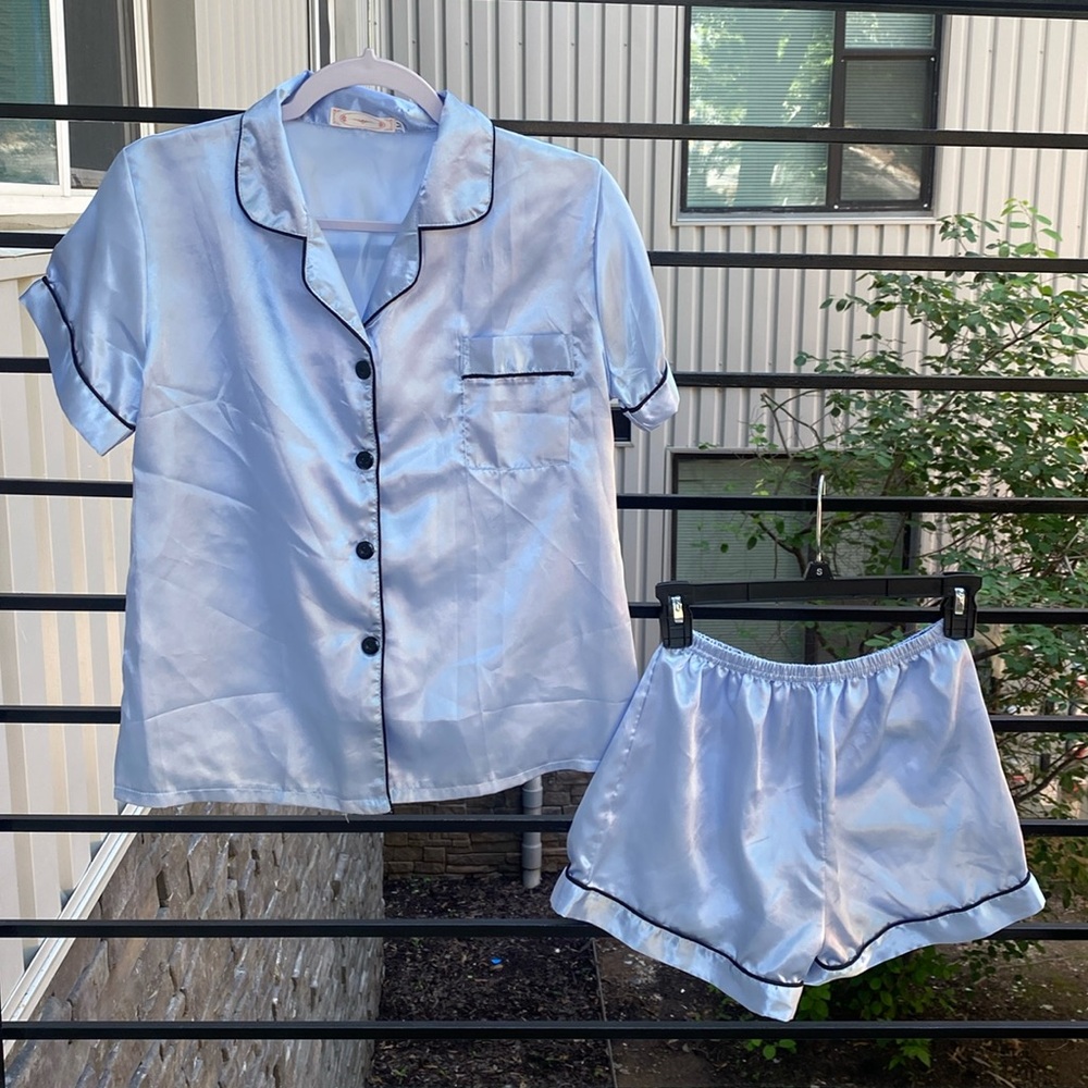 Silky Blue Pajama Set